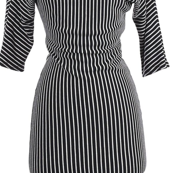ASOS Blue &White stripe jersey Dress Size 0 - Picture 6 of 9